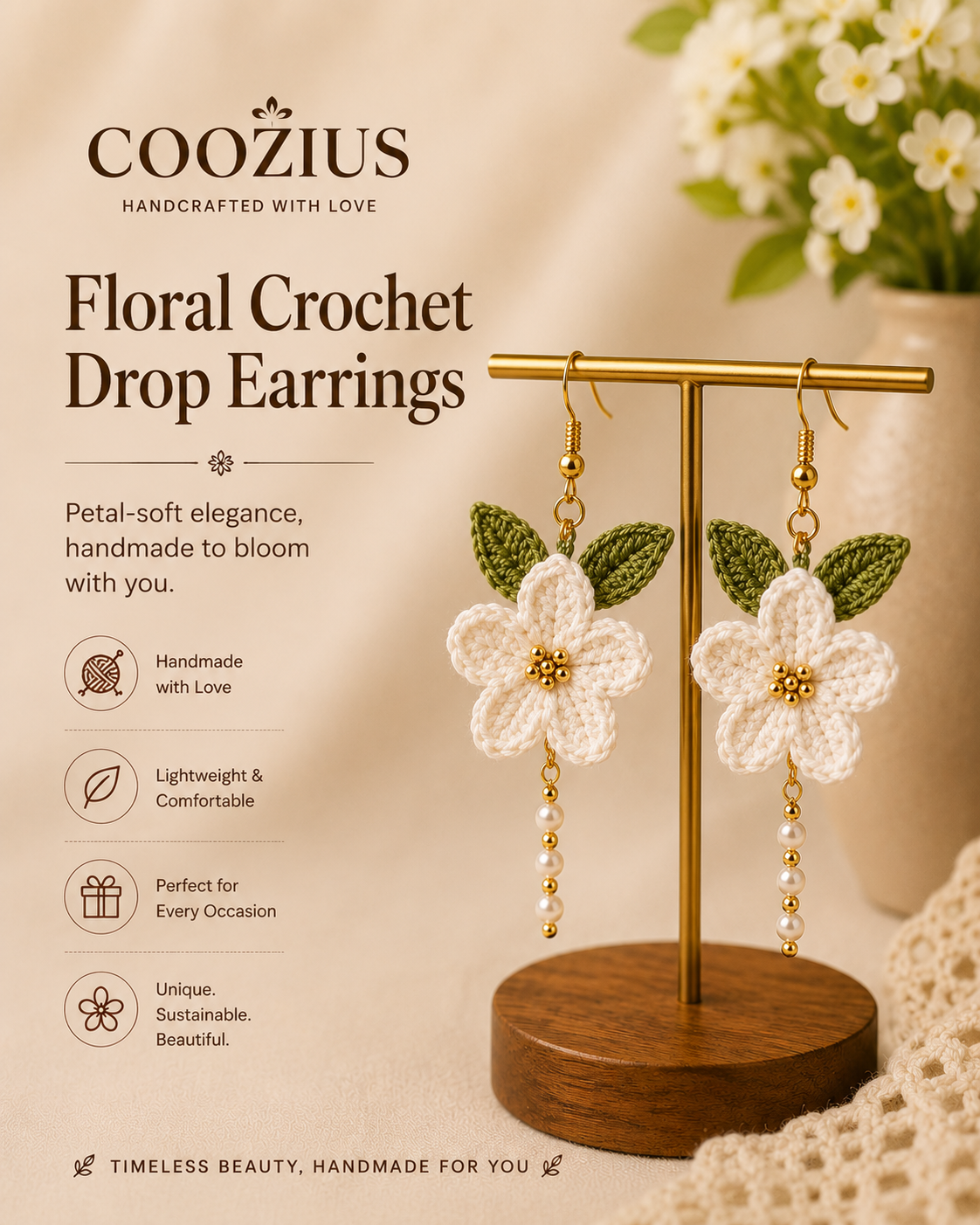 ChatGPT Image Jul 18, 2026, 12_01_25 AM Floral Crochet Drop Earrings - Image 1